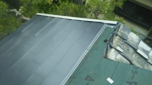 横浜市にて屋根修理　ガルバリウム鋼板葺き　瓦屋根からガルバリウム鋼板への葺き替え工事２