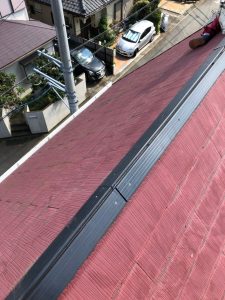 横浜市磯子区にて雨漏り修理　棟板金の交換　貫板の取り付け
