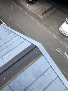横浜市保土ケ谷区にて行った棟改修工事　貫板の取り付け