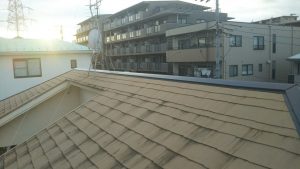 横浜市都筑区　屋根修理　完工　屋根棟交換３