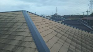 横浜市都筑区　屋根修理　完工　屋根棟交換